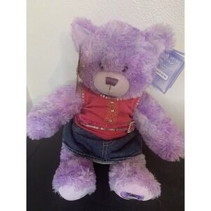 Build A Bear 2008 Gem Of A Friend Adoring Amethyst Plush w/ pin NEW w/ 1 tag +